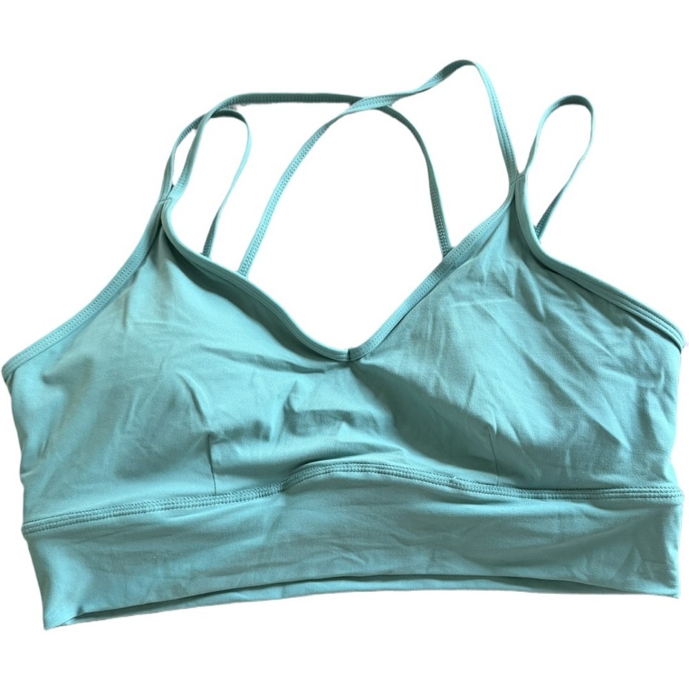 JoyLab Women's Light Support Strappy Sports Bra XL Blue Removable Pads NWT